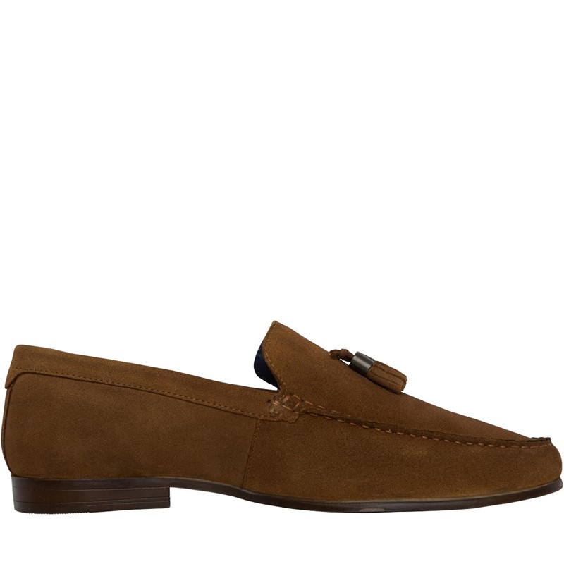 Thomas Crick by Red Tape Mens Picard Tassel Loafers Tan Suede