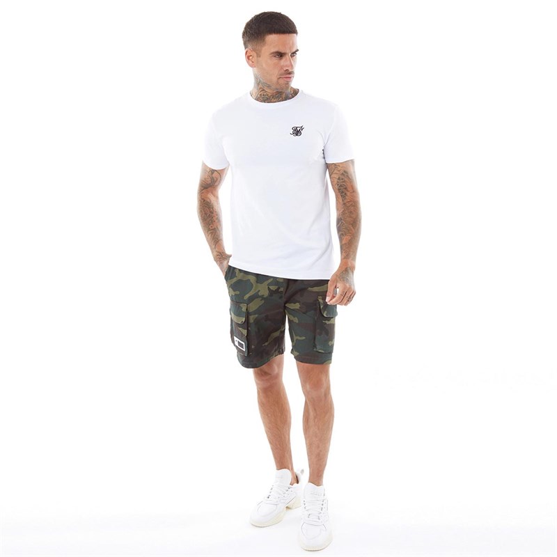 SikSilk Mens Short Sleeve Gym T-Shirt White