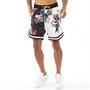 SikSilk Mens Retro Fire Basketball Shorts Black/Ecru