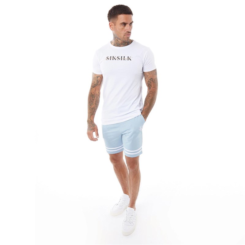 SikSilk Mens Relaxed Mesh Bound Shorts Blue