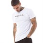 SikSilk Mens Oversized Dual Script Logo T-Shirt White
