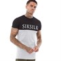 SikSilk Mens Cut/Sew Gym Football T-Shirt Black/Grey Marl