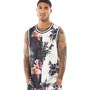 SikSilk Mens Retro Fire Basketball Vest Black/Ecru