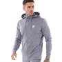 SikSilk Mens Agility Zip Through Hoodie Steel Grey