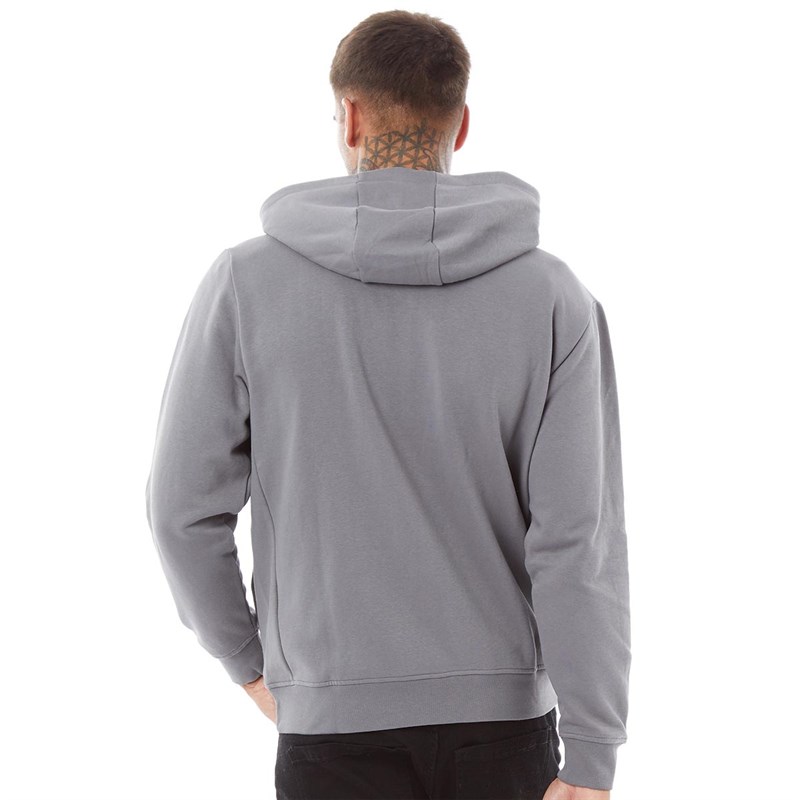 SikSilk Mens Core Zip Through Funnel Neck Hoodie Grey