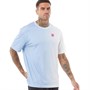 SikSilk Mens Oversized Fade T-Shirt Blue/Ecru