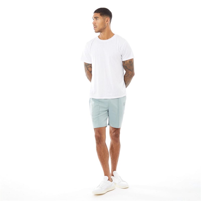 SikSilk Mens Script Pleated Shorts Teal