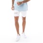 SikSilk Mens Raw Hem Distressed Denim Shorts White