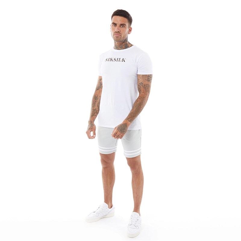 SikSilk Mens Relaxed Mesh Bound Shorts Grey