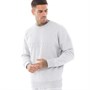SikSilk Mens Foundation Embossed Crew Sweater Light Grey Marl