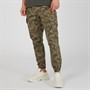 SikSilk Mens Cargo Pants Green Camo