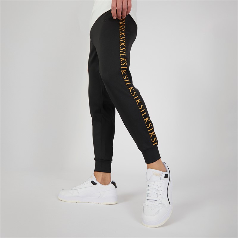 SikSilk Mens Muscle Fit Joggers Black