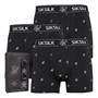 SikSilk Mens Three Pack Logo Boxer Briefs Black