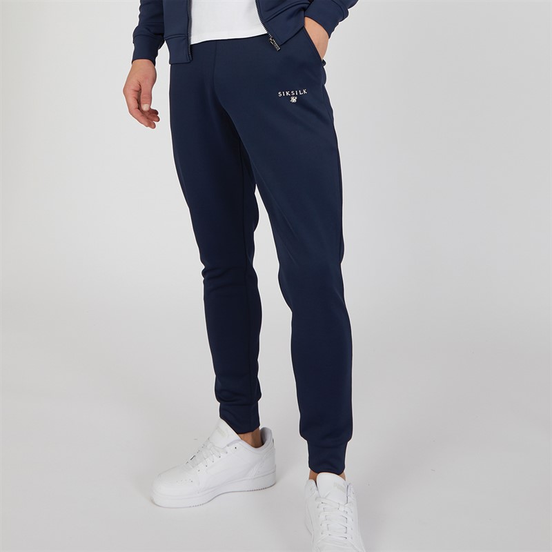 SikSilk Mens Essentials Track Pants Navy