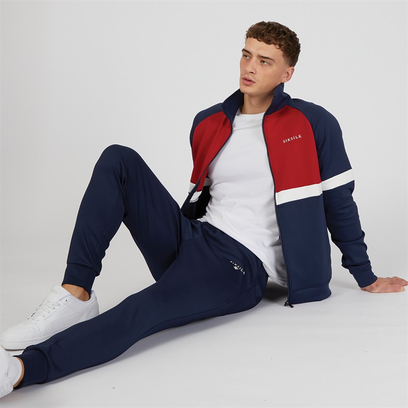 SikSilk Mens Essentials Track Pants Navy