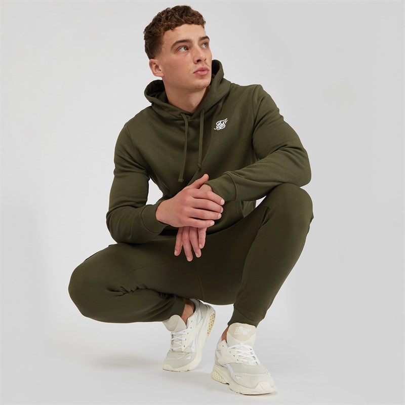 SikSilk Mens Essential Hoodie Khaki