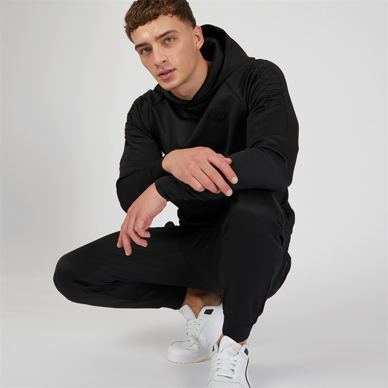 SikSilk Mens Hoodie And Joggers Set Black