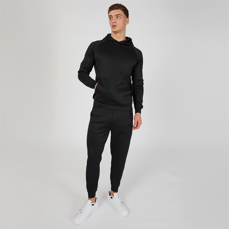 SikSilk Mens Hoodie And Joggers Set Black