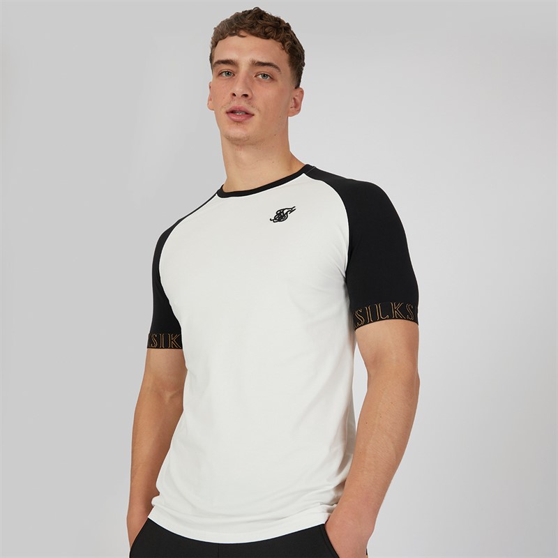 SikSilk Mens Tech T-Shirt White Black