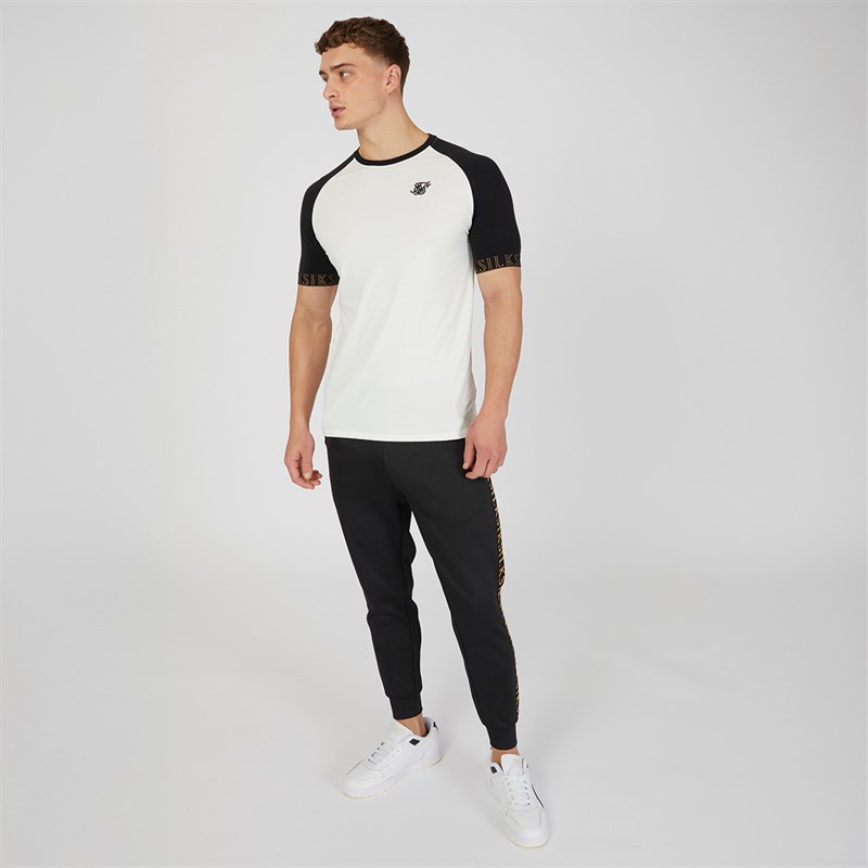 SikSilk Mens Tech T-Shirt White Black