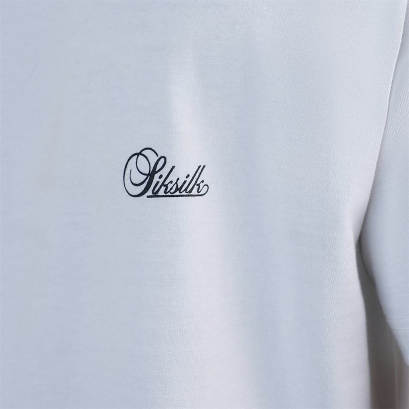 SikSilk o kroju oversized T-shirt dla niego kolor Biały