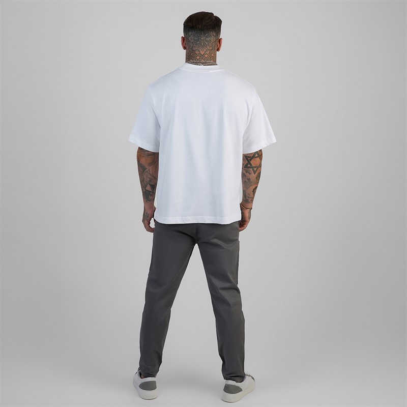 SikSilk o kroju oversized T-shirt dla niego kolor Biały