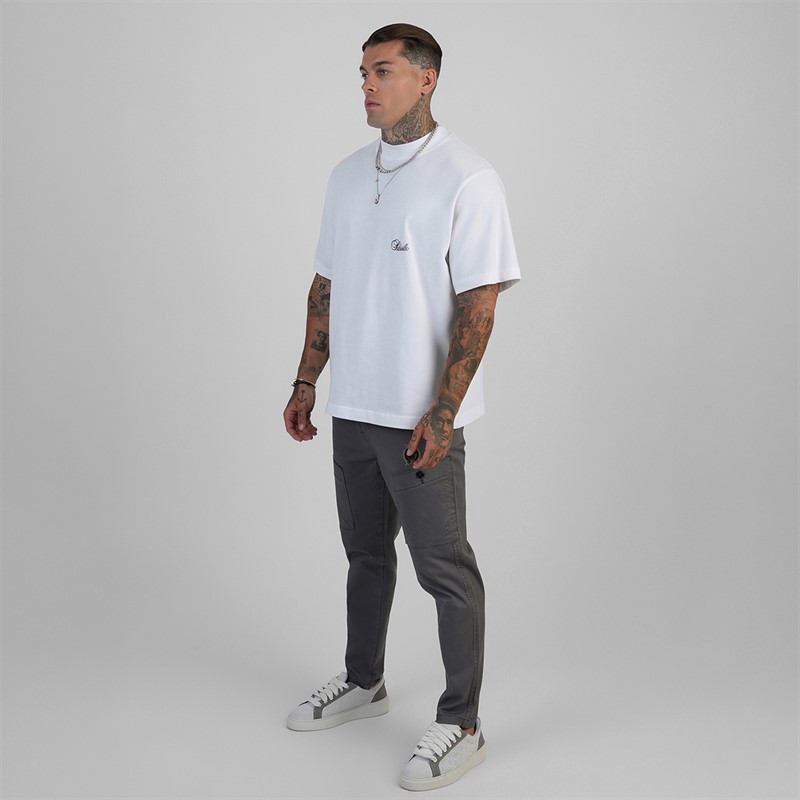 SikSilk o kroju oversized T-shirt dla niego kolor Biały