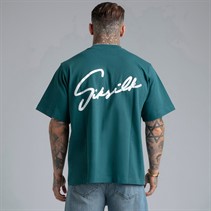 SikSilk T-shirt z napisem dla niego kolor Zielony