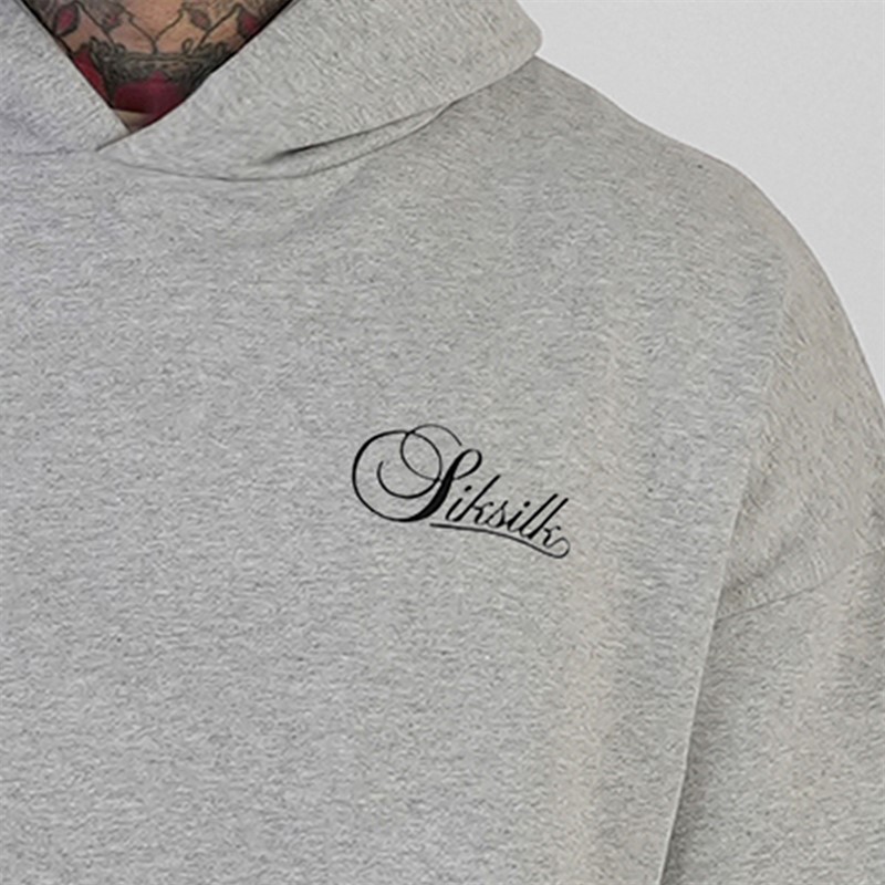 SikSilk Hoodie dla niego kolor Grey Marl