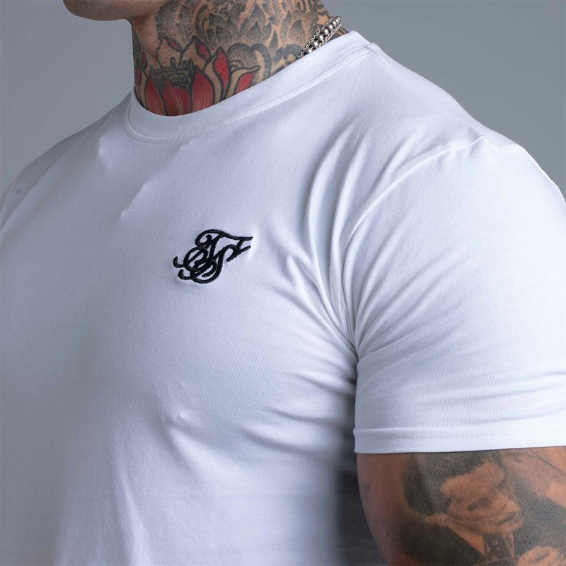 SikSilk Essentials T-shirt dla niego kolor Biały