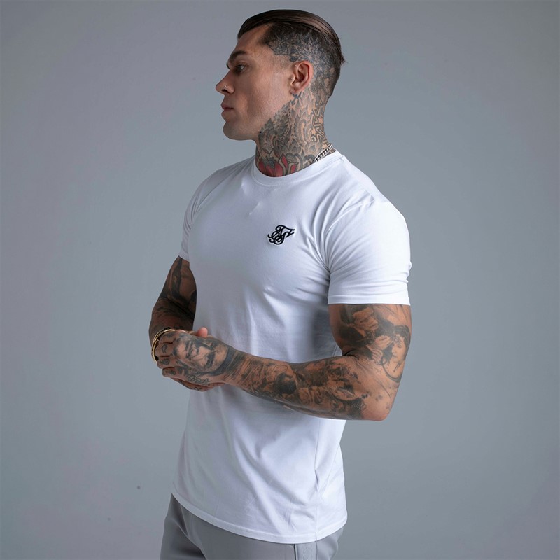 SikSilk Essentials T-shirt dla niego kolor Biały