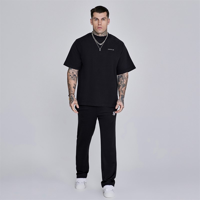 SikSilk Spodnie dresowe poliestrowe dla niego kolor Czarny