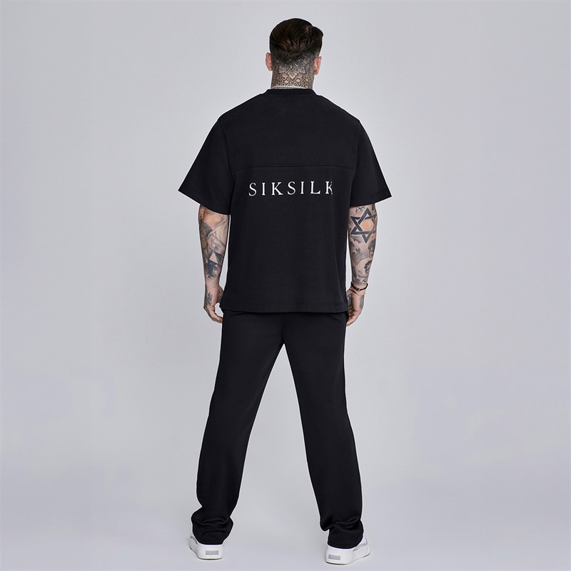 SikSilk Spodnie dresowe poliestrowe dla niego kolor Czarny