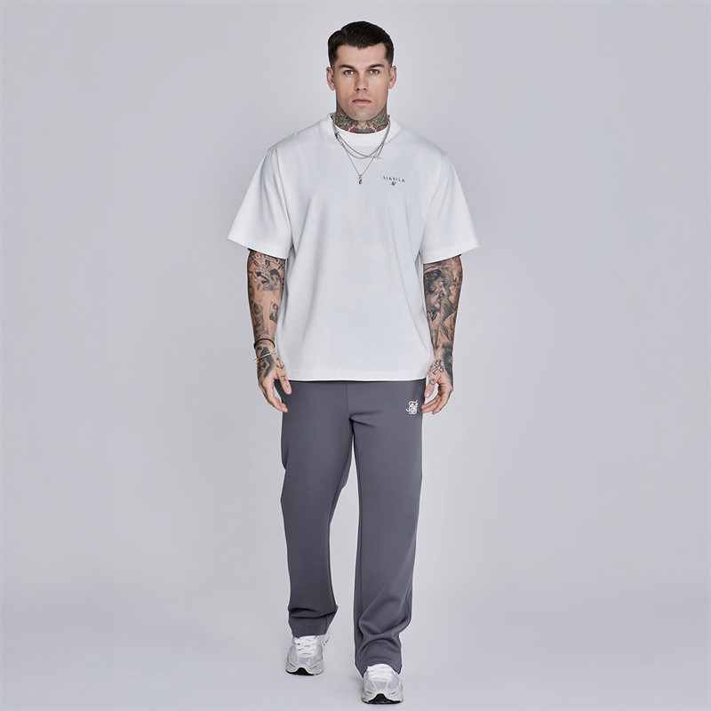 SikSilk Spodnie dresowe poliestrowe dla niego kolor Dark Grey