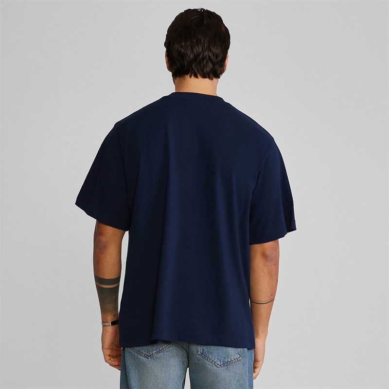 SikSilk o kroju oversized T-shirt dla niego kolor Navy