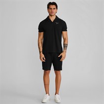 SikSilk Koszula koszulka polo i Wielopak szortów dla niego kolor Czarny
