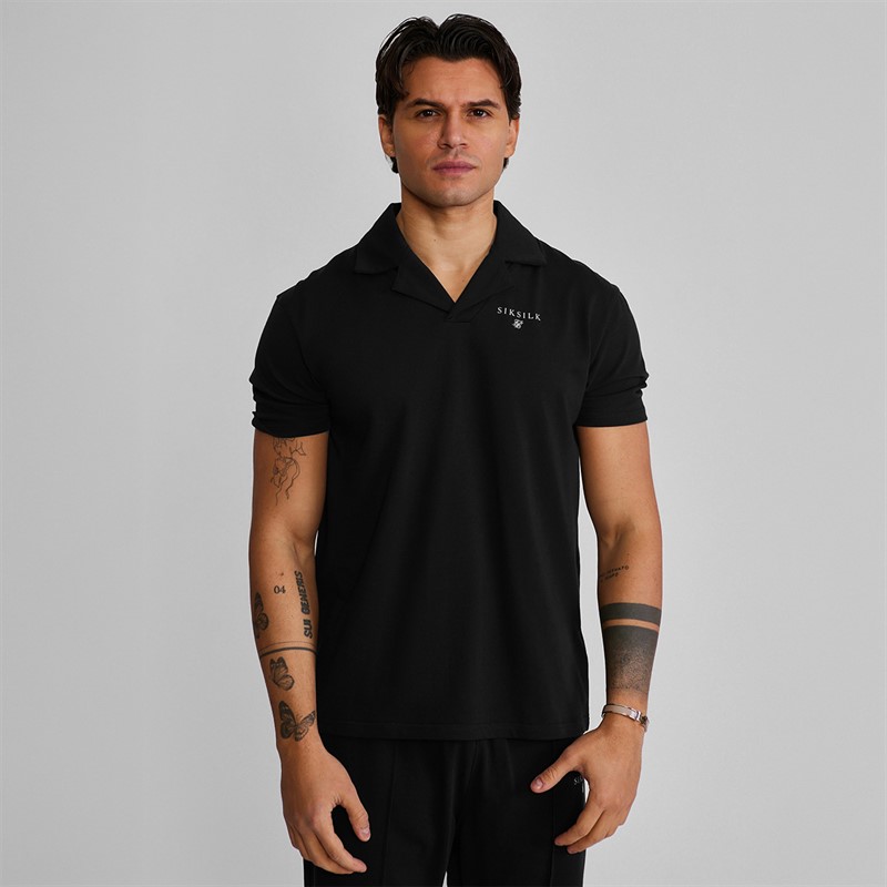 SikSilk Koszula koszulka polo i Wielopak szortów dla niego kolor Czarny