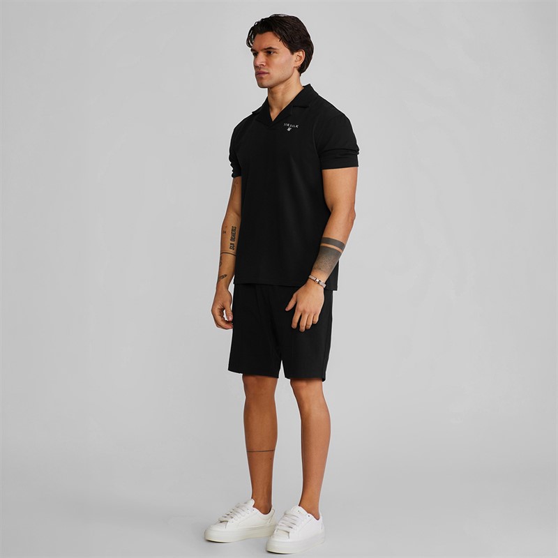 SikSilk Koszula koszulka polo i Wielopak szortów dla niego kolor Czarny