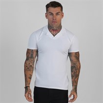 SikSilk koszulka polo z kołnierzem revere dla niego kolor Biały