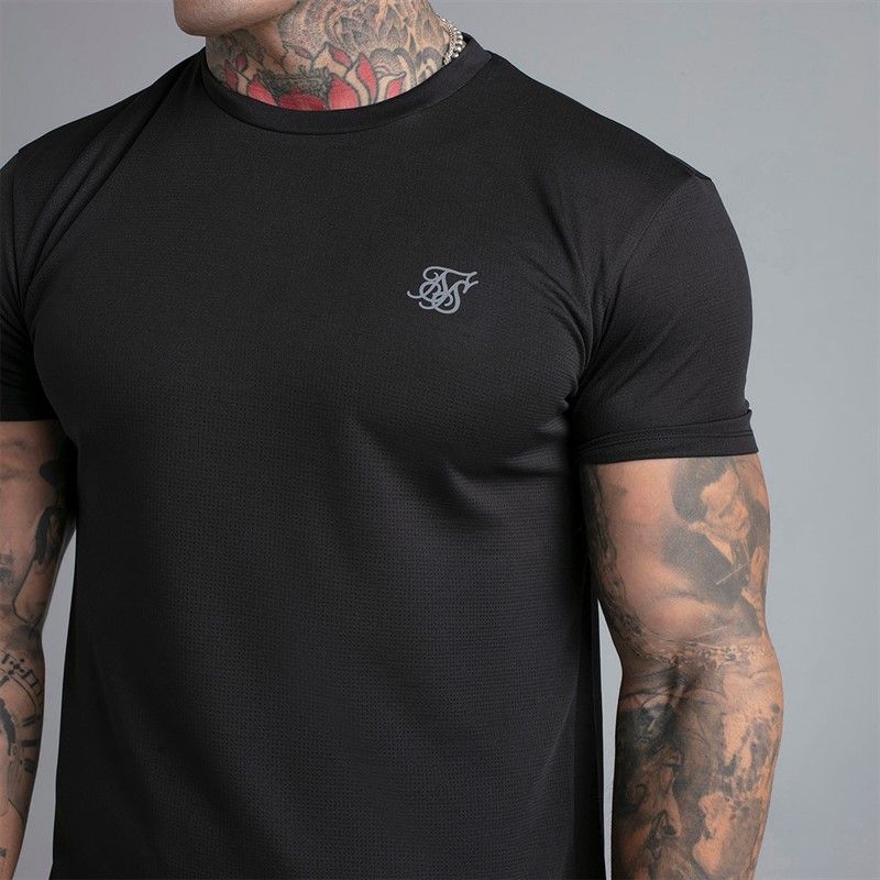 SikSilk T-shirt Muscle Fit dla niego kolor Czarny