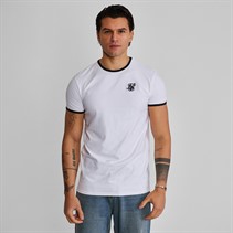 SikSilk Ringer T-shirt dla niego kolor czarno-biały