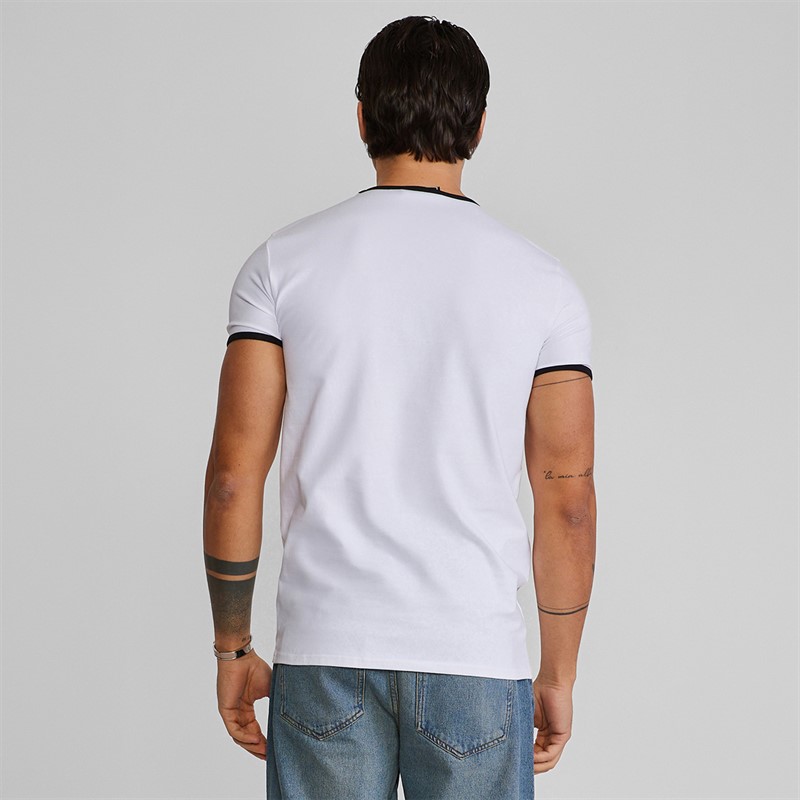 SikSilk Ringer T-shirt dla niego kolor czarno-biały