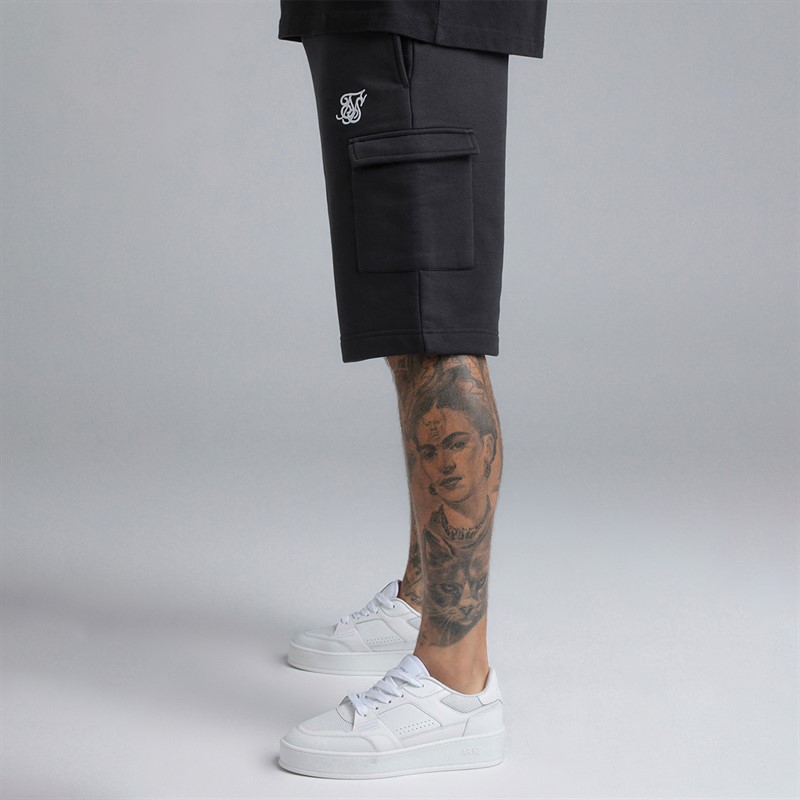 SikSilk Herre Essential Cargo Shorts Sort