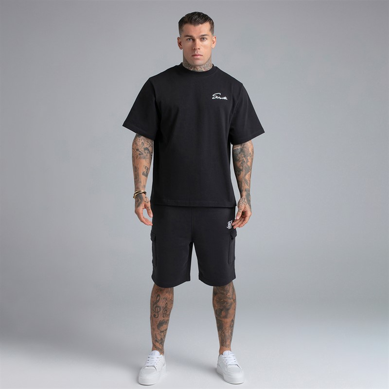 SikSilk Herre Essential Cargo Shorts Sort