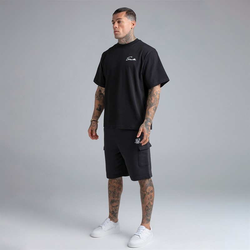 SikSilk Herre Essential Cargo Shorts Sort