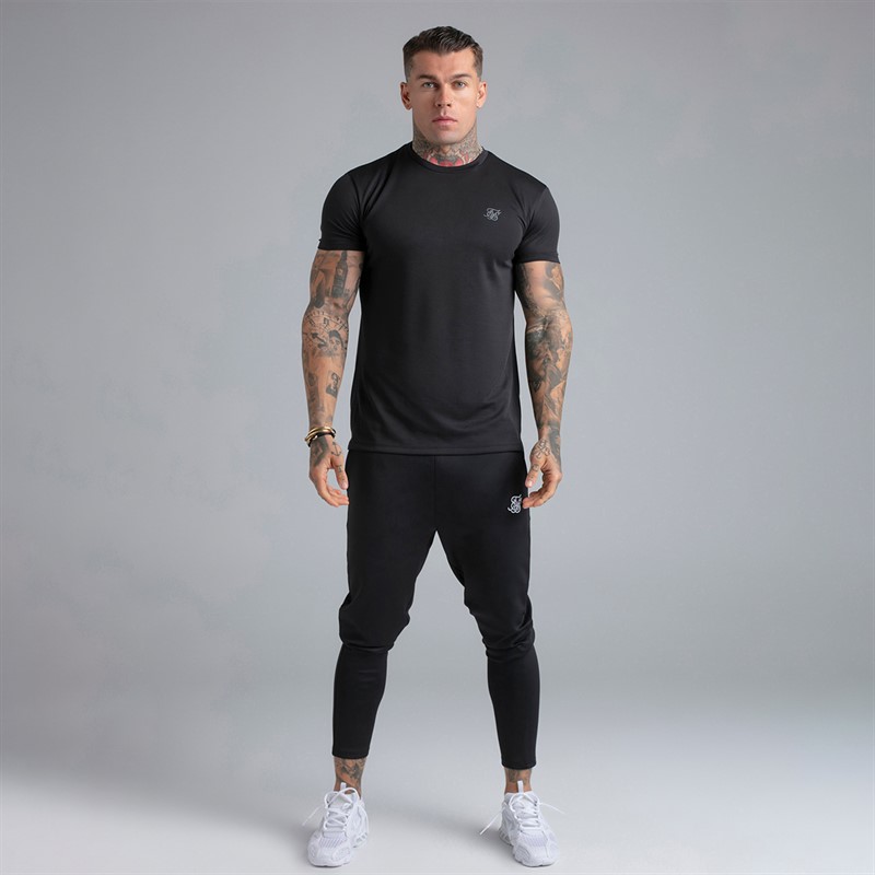 SikSilk Herre to pakke muscle fit t-shirts Sort
