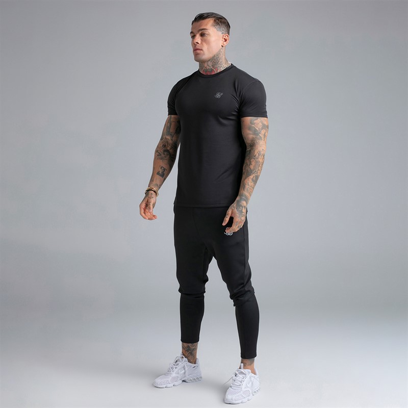 SikSilk Herre to pakke muscle fit t-shirts Sort