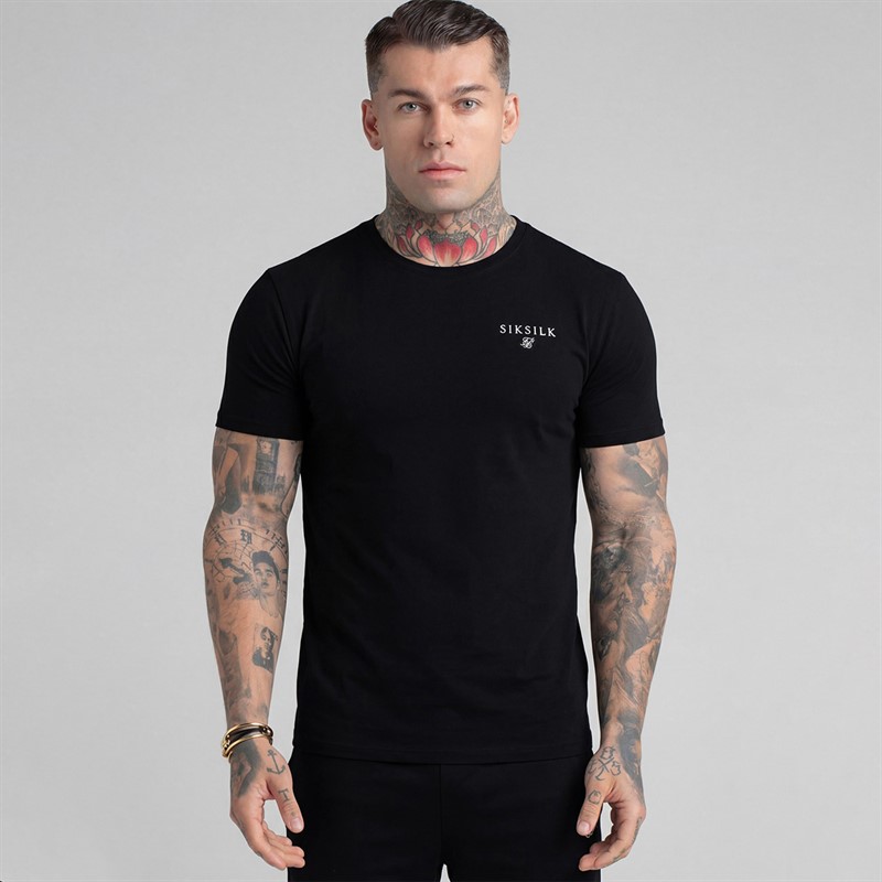 SikSilk Herre T-shirt Og Shorts Sæt Sort