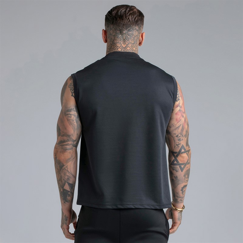 SikSilk Herre Ærmeløs T-shirt Sort