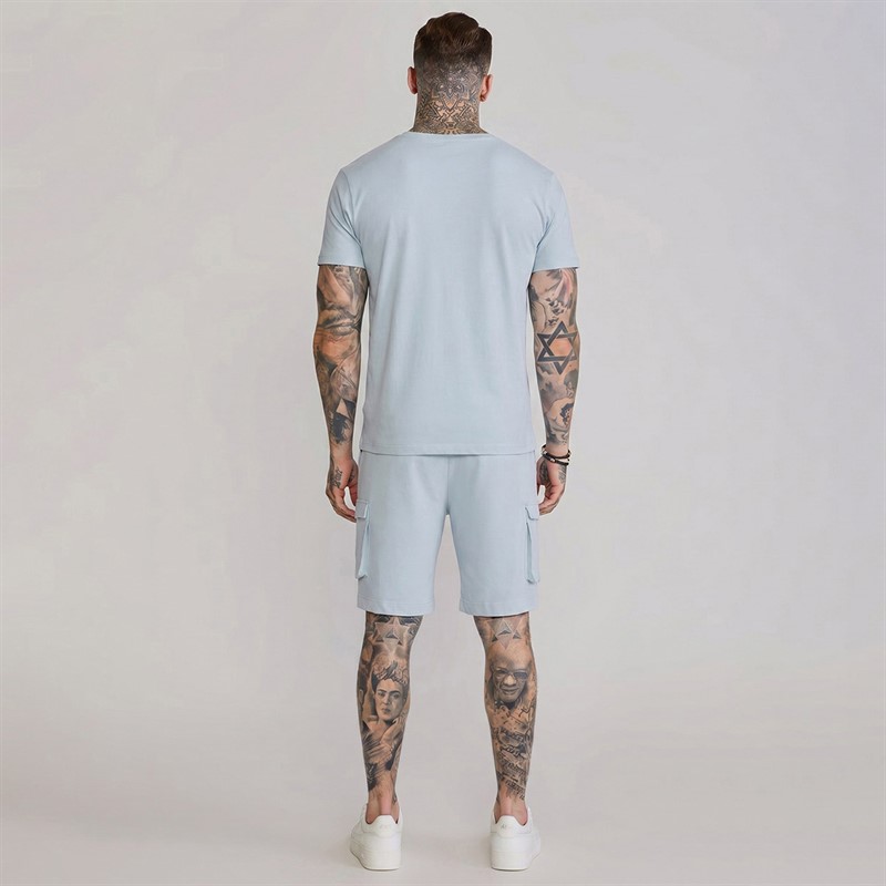 SikSilk Herre T-shirt Og Shorts Sæt Blå